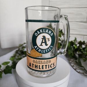 MLB Oakland A's Athletics Glass Mug 1990's